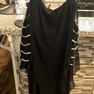 Elegant Black Dress with Silver Accents